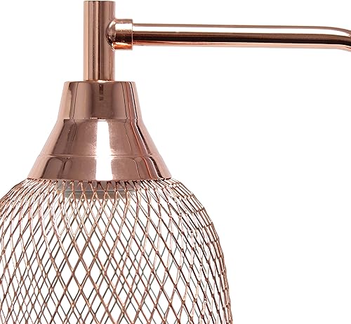 Miniatura 7 de Elegant Designs LD1060-RGD - Lámpara de mesa de alambre de malla, oro rosa