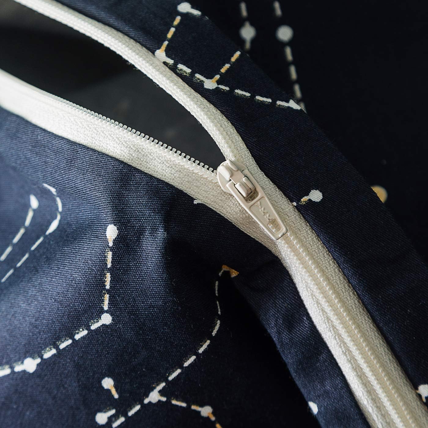 YuHeGuoJi Navy Celestial Duvet Cover Queen 100% Cotton 3 Pcs Set 1 Modern Blue Constellation Duvet Cover with Zipper Ties 2 Pillowcases Neutral Galaxy Stars Space Pattern Bedding Set Soft - Image 3