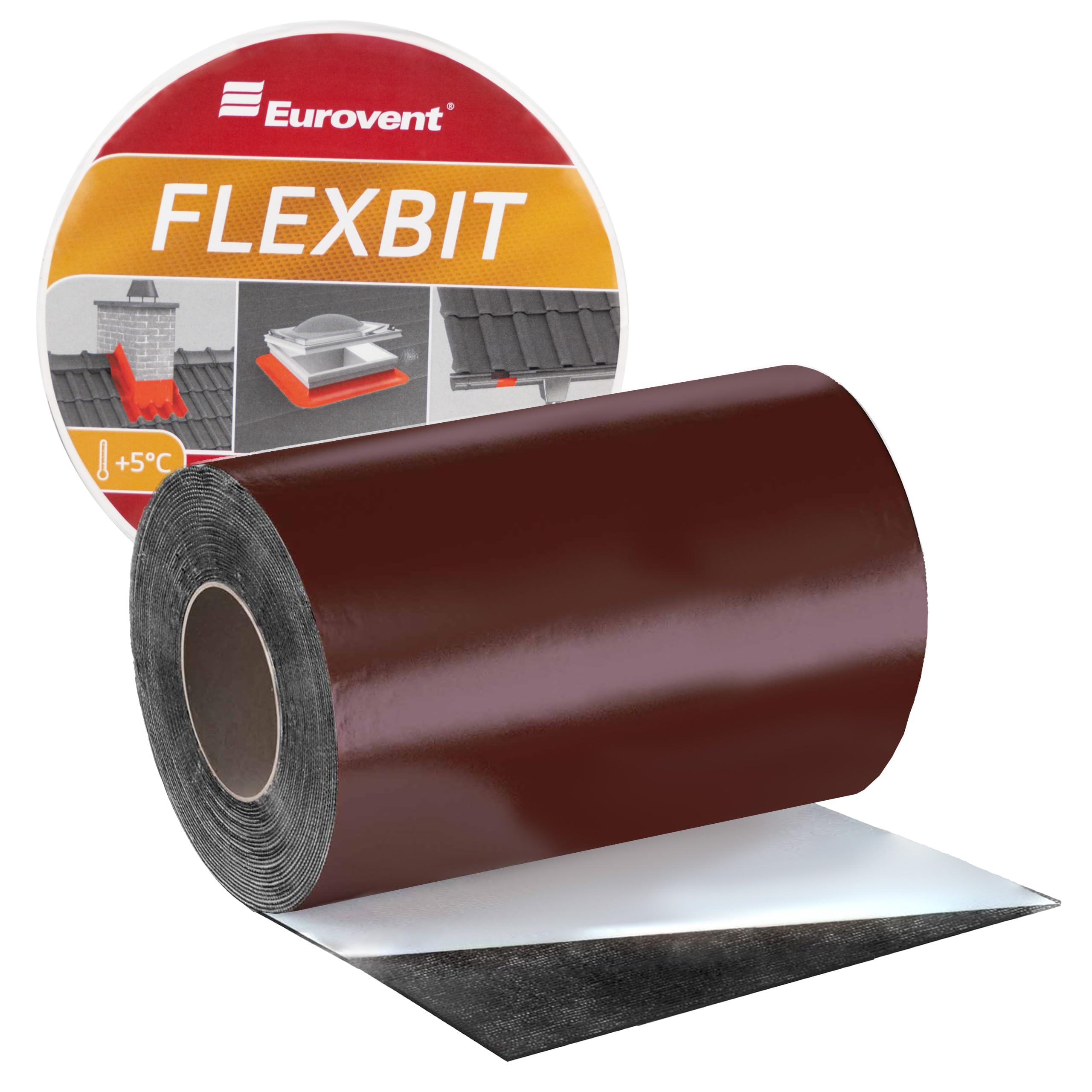 Flexby - Cinta adhesiva para techado (300 mm x 10 metros cuadrados), color marrón