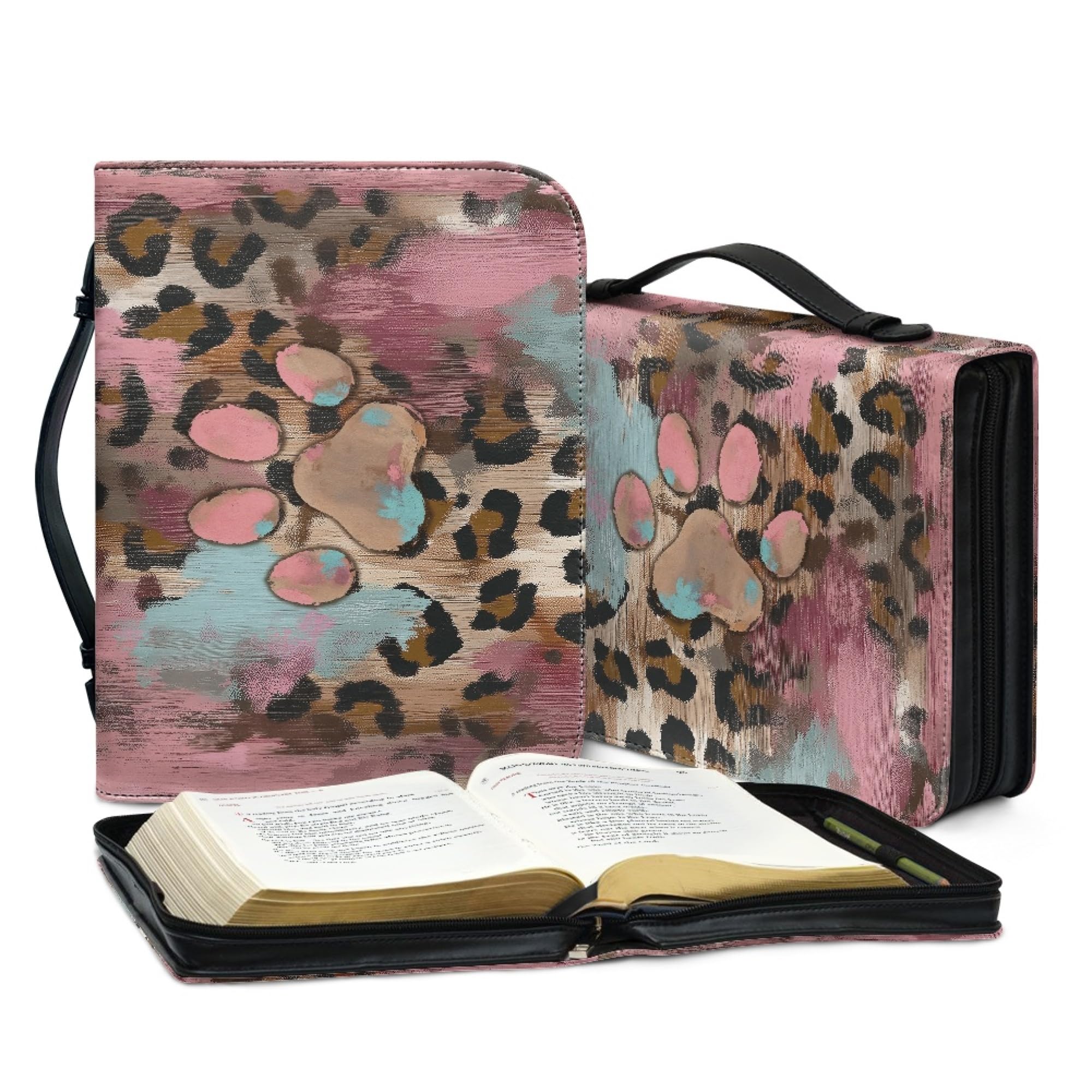 Amzbeauty Élégant sac biblique pour femme, étui à livres, motif empreintes