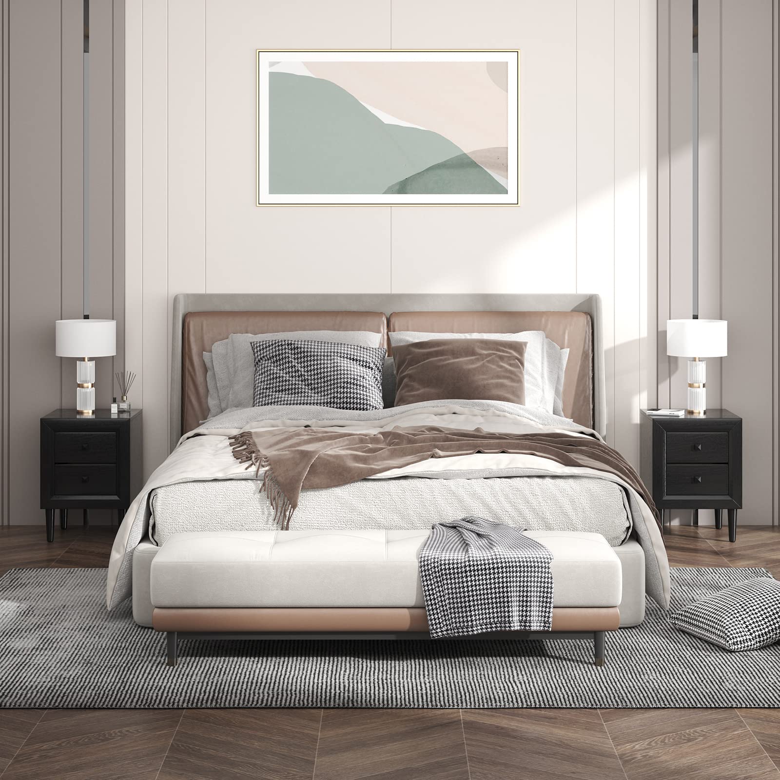 Merax Cassettiera con 3 cassetti, cassettiera per camera da letto