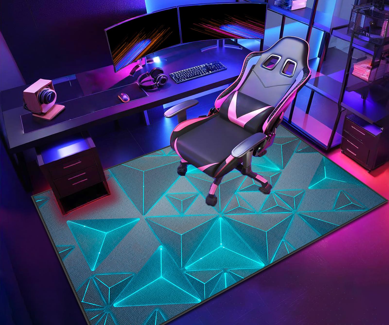 Carpet Protectors for Office Chair Gaming Mat for Floor Non-Slip, Computer Chair MatS for Hard Floors, Desk Chair Mat for Carpet, Office Chair mats for Carpeted Floor Rectangle Chairmat 100 x 140 cm