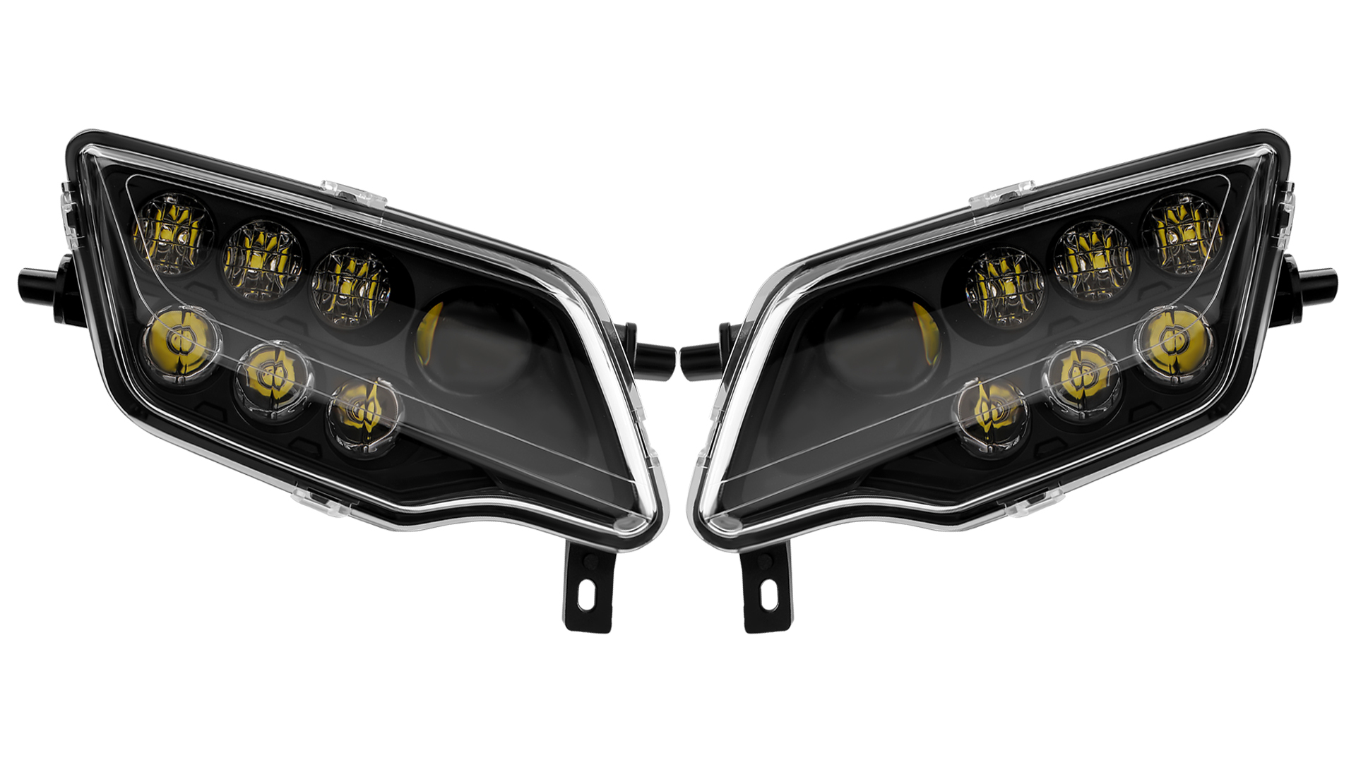 SOYAVISION Black LED Headlight Assembly For Honda Pioneer 1000 / Rancher 420 / Foreman 500 – IP67 Waterproof, H4 Plug, 1-Year Warranty