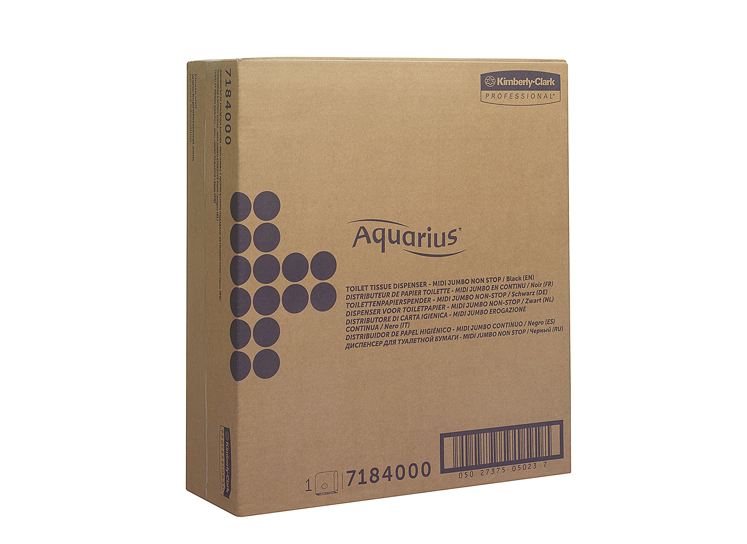 Aquarius, 7184, dispensador de papel higiénico plegado, Jumbo Non-Stop, negro, 1 x 1 dispensador