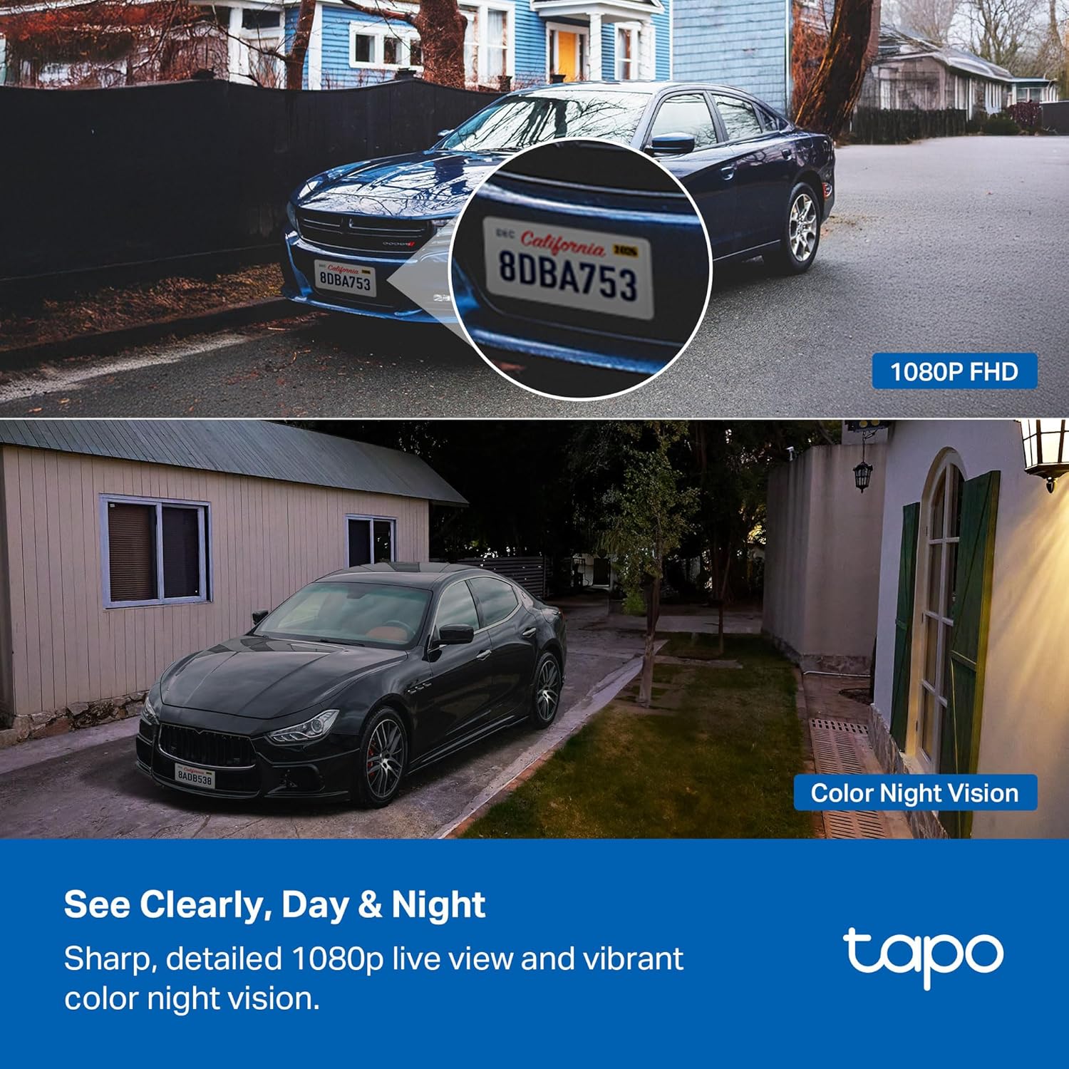 Tapo TP-Link C400 KIT Outdoor Battery Camera w/Solar Panel Base, Wireless, 1080P, Free Person/Vehicle Detection, SD/Cloud Storage, Color Night Vision, No Hub Needed, Works w/Alexa