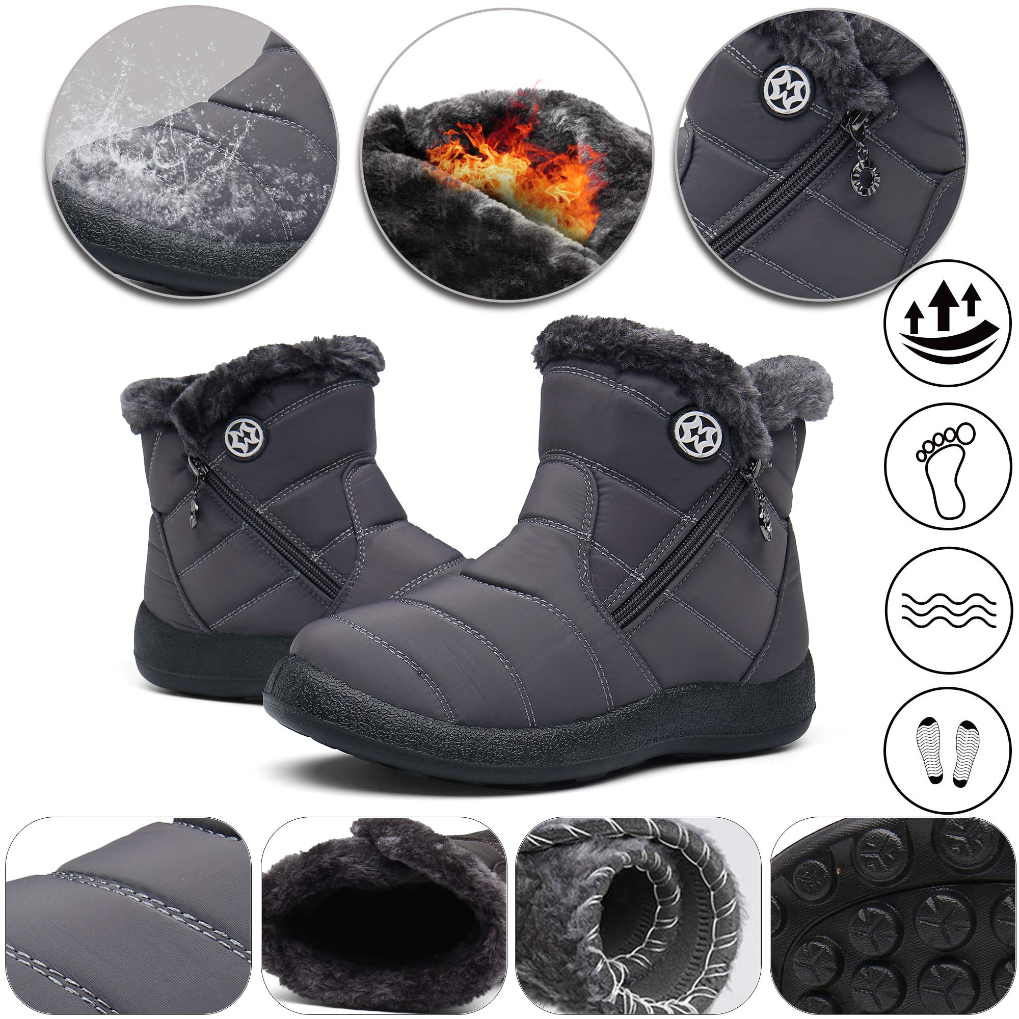 Gaatpot Stivali Donna Stivaletti Invernali Scarpe Cotone Outdoor Stivali da Neve Caldo Peluche 36-43