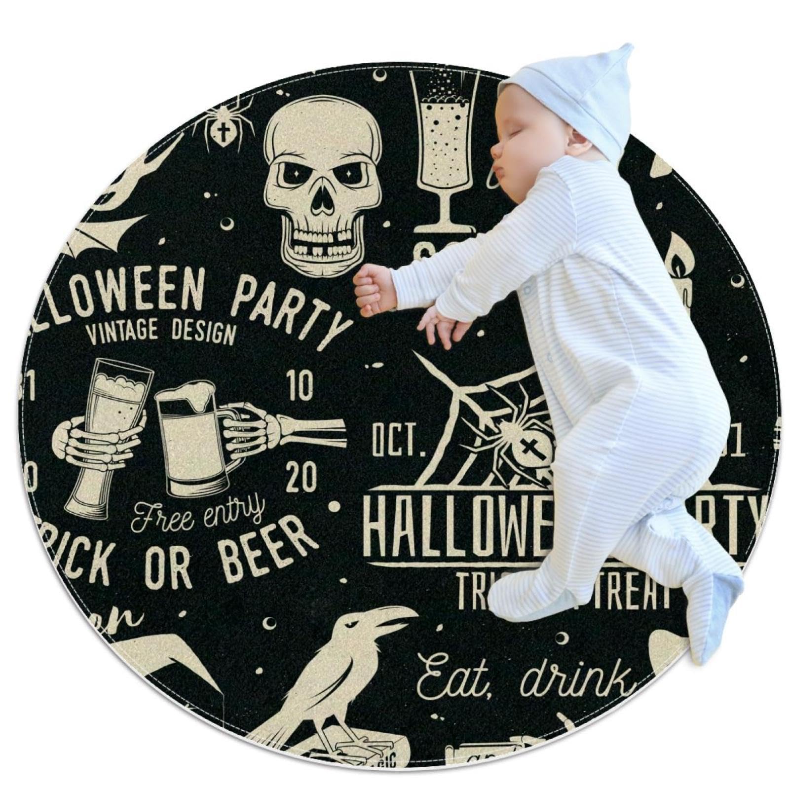 Tapis de salle de bain pour éviter les glissades Halloween rond 1m