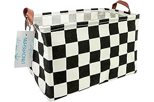 Rectangular Checkered Decor Storage Basket