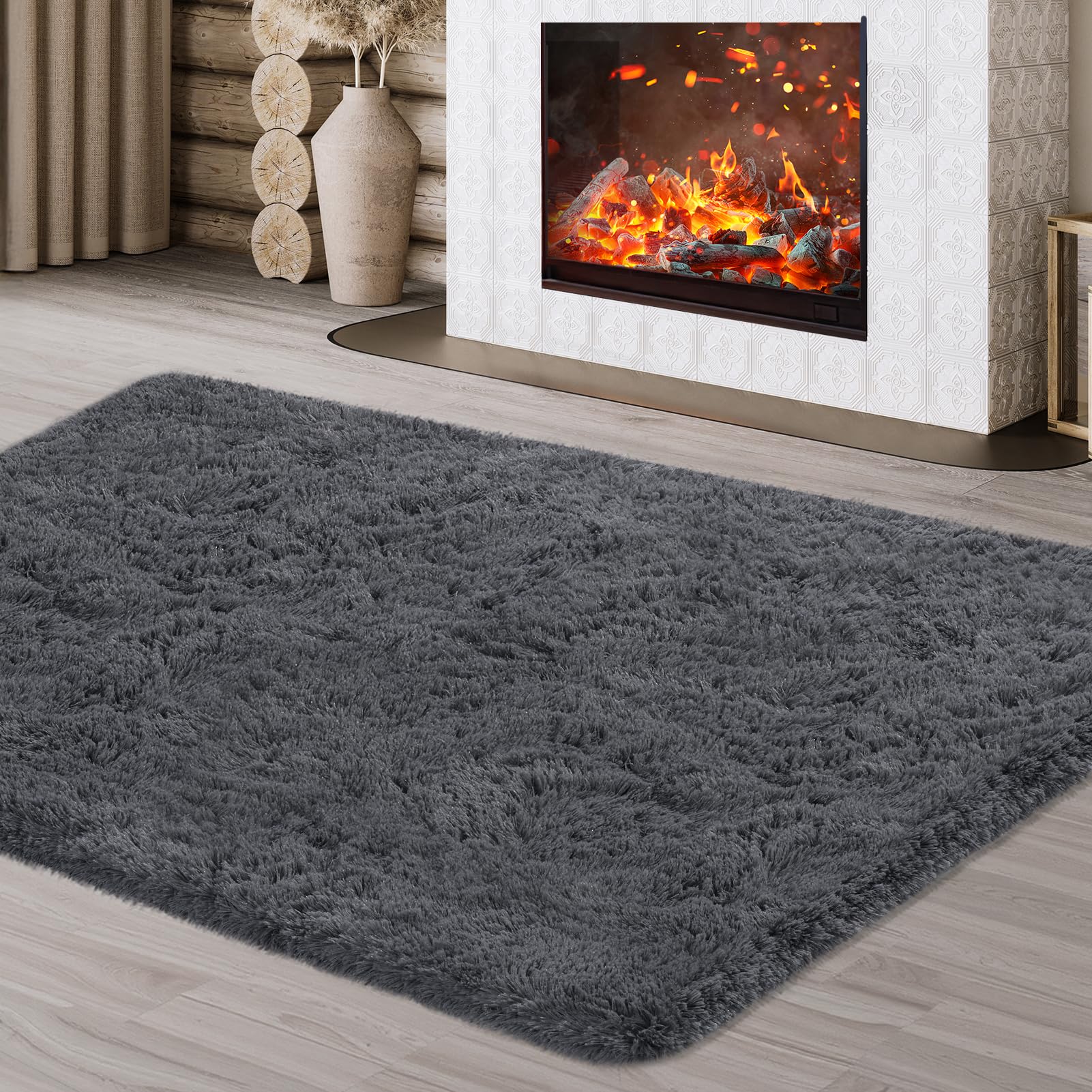 JOJOSEE Rugs Living Room, 120 x 160 cm Grey Area Rug