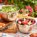 Ensemble de bols de mélange en acier inoxydable, bols à mélange profond, durable, empilable, sans danger pour les aliments, résistant à la rouille et à la corrosion Bols de mixage en acier inox, préparation alimentaire (5Pc Jeu)