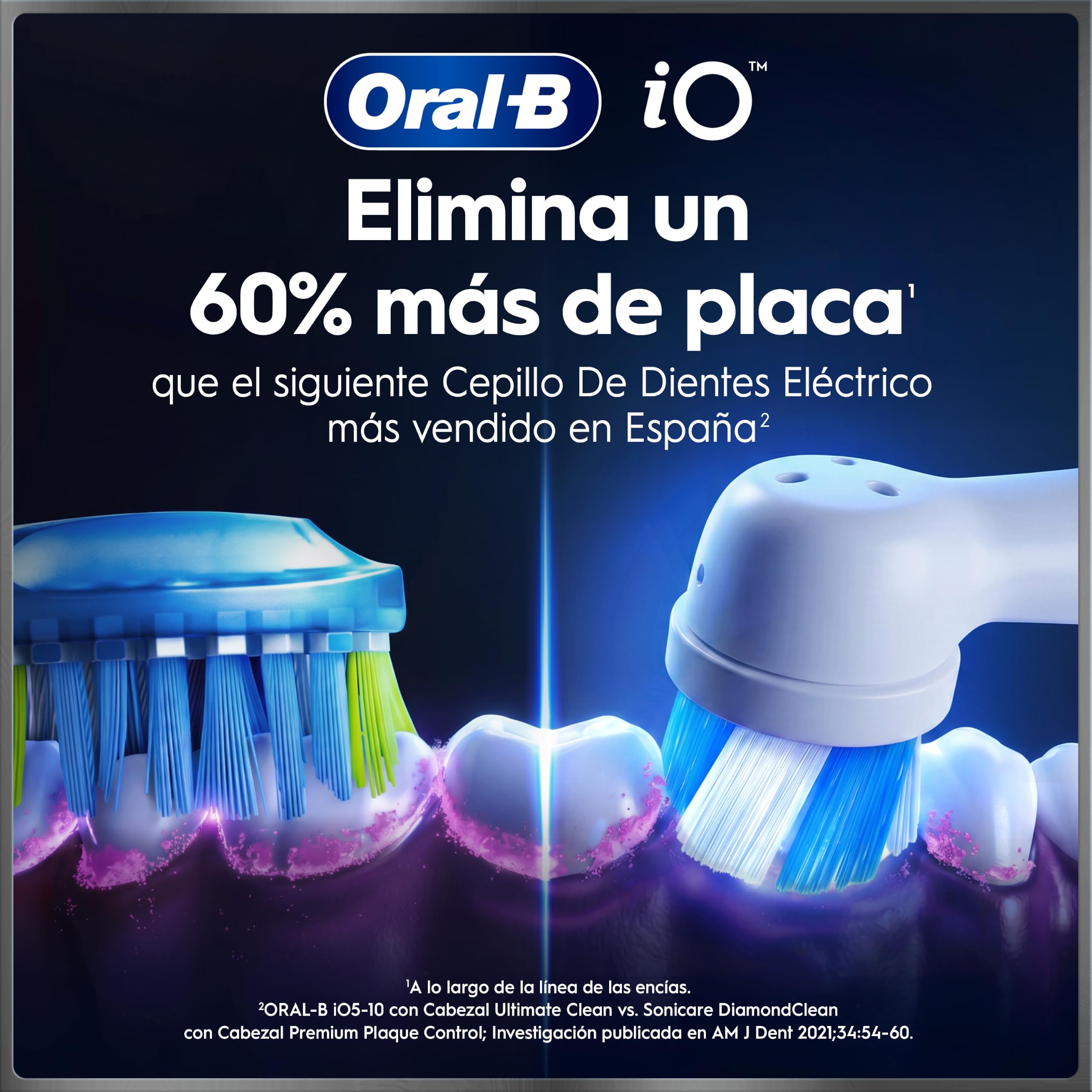 Oral-B iO 10 Cepillo de Dientes Eléctrico Blanco, con 3 Cabezales y 1 Estuche Cargador de Viaje, Diseñado por Braun