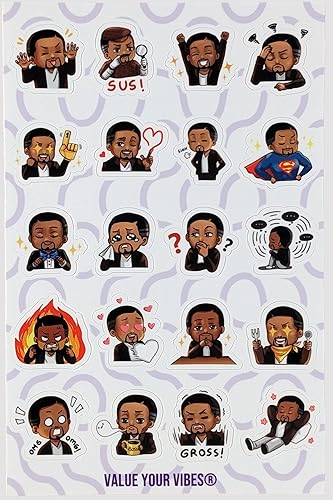 Miniatura 4 de Value Your Vibes Just Vibin' Stickers - Calcomanías para mujer, sentimientos negros, emociones y estado de ánimo, paquete de 5 hojas (100