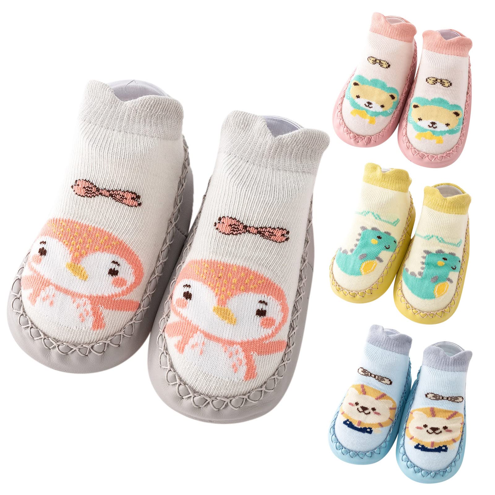 Spring Children Infant Toddler Shoes Boys and Girls Cute Cartoon Dinosaur Pattern Toddler Shoes That Make Noise (Grey, 6 Toddler)