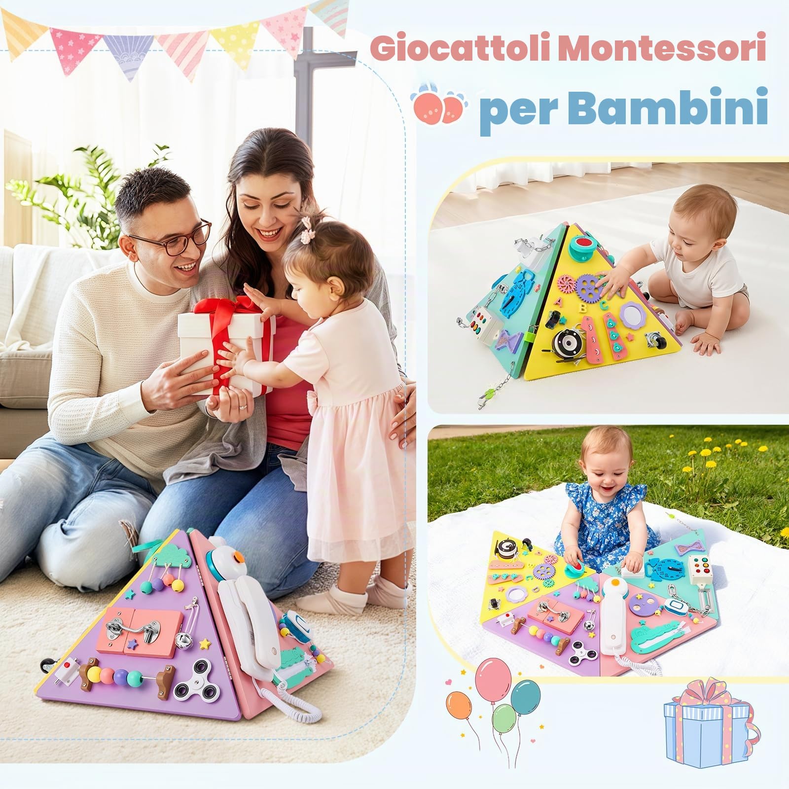 Bambini Montessori Giocattoli Occupato Consiglio per Bambini Bambini Forma Piramide Cubo Giocattolo Educativo
