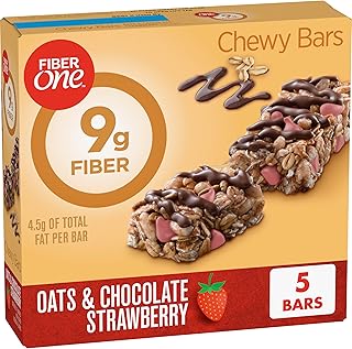 Chewy Bars, Oats & Chocolate Strawberry Fiber Snacks, 5 Count, 7 oz