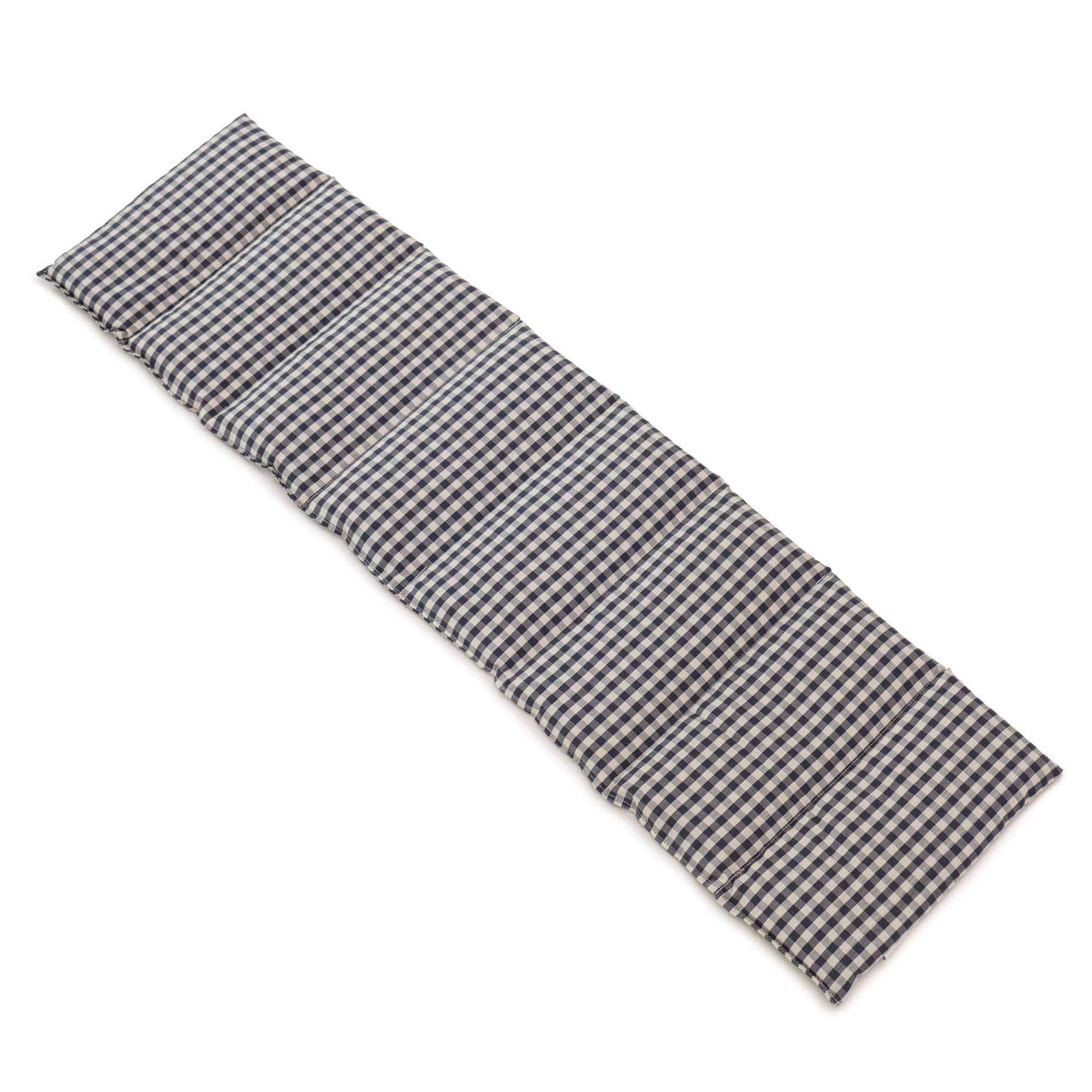 Johanniskernkissen XXL 8-Kammer, 75x20cm - Bio Stoff blau-weiß - Wärmekissen Körnerkissen