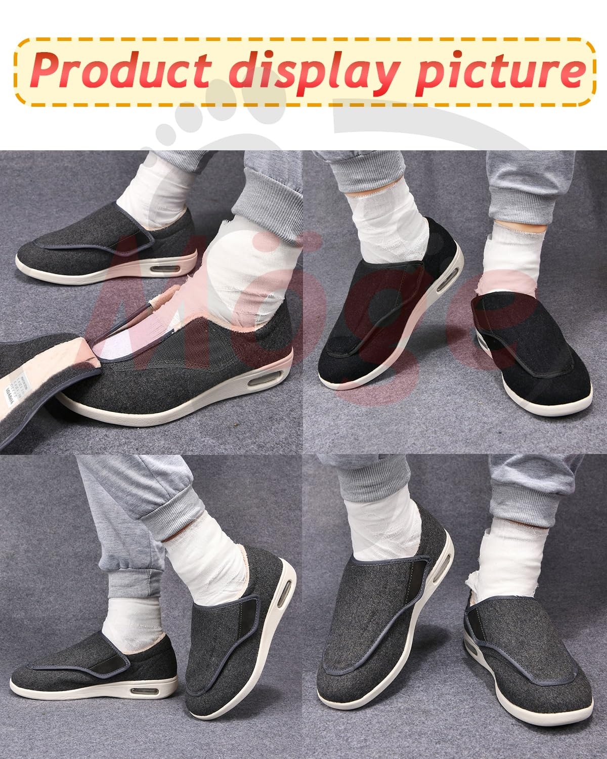 Scarpe con Strappo Uomo Donna Invernali Caldo Peluche Scarpe per diabetici da Extra Largo Regolabile Scarpe da Passeggio per gonfiore dei Piedi Ampie Larghezza Scarpe sanitarie