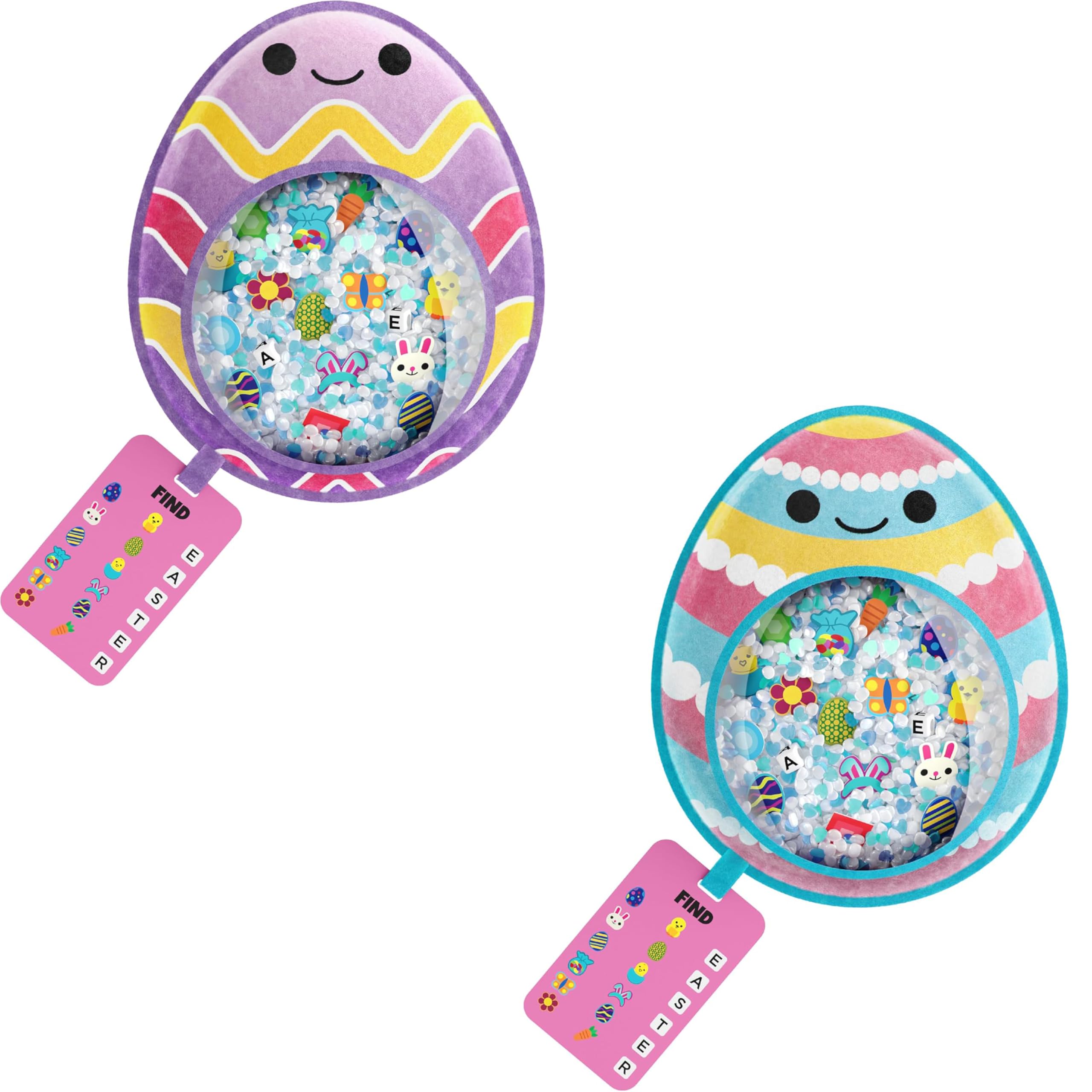 BIZYBOO Easter Egg Busy Bag Scavenger Hunt - Hidden Object Search Sensory Matching Game for Kids 2 and Up (Purple & Blue)