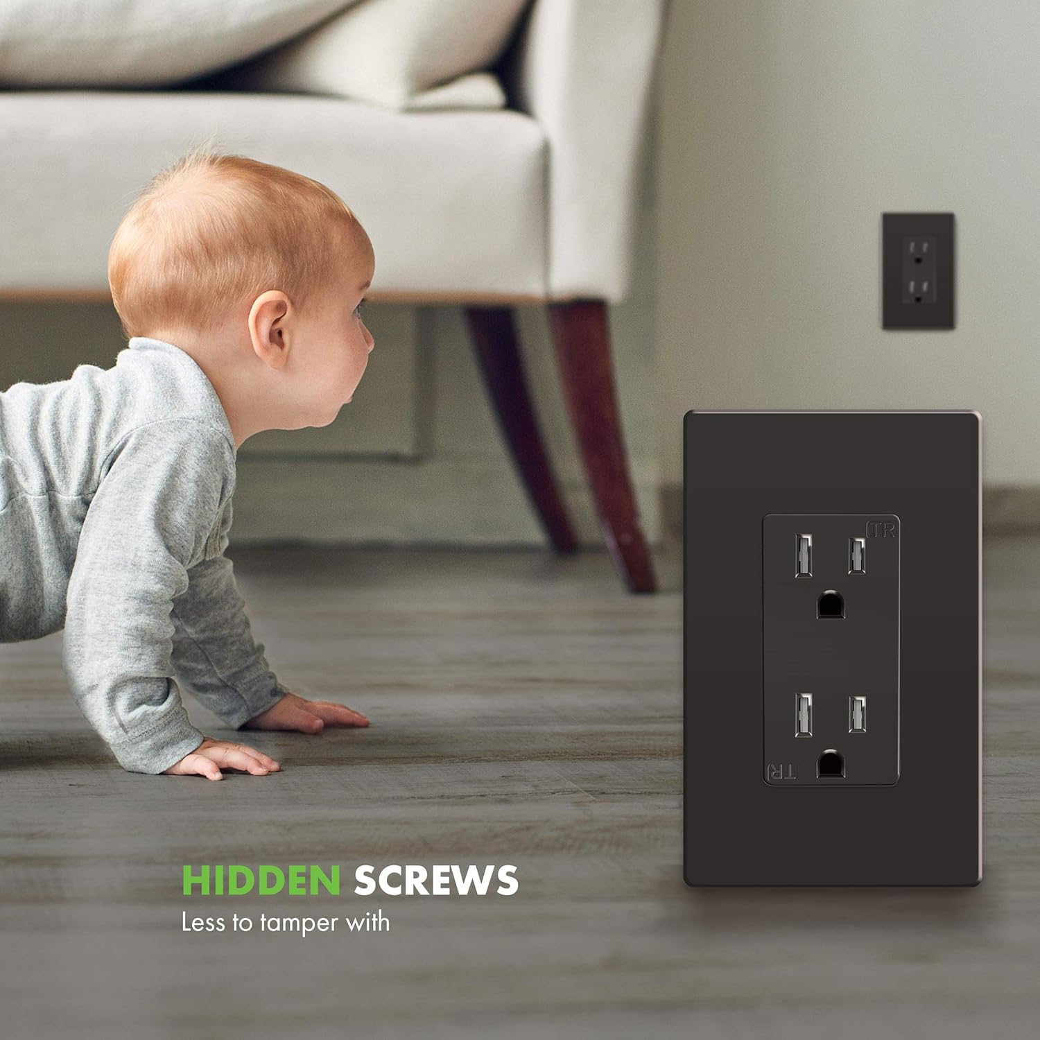 Dark Bronze 1-Gang Screwless Decorator Wall Plate