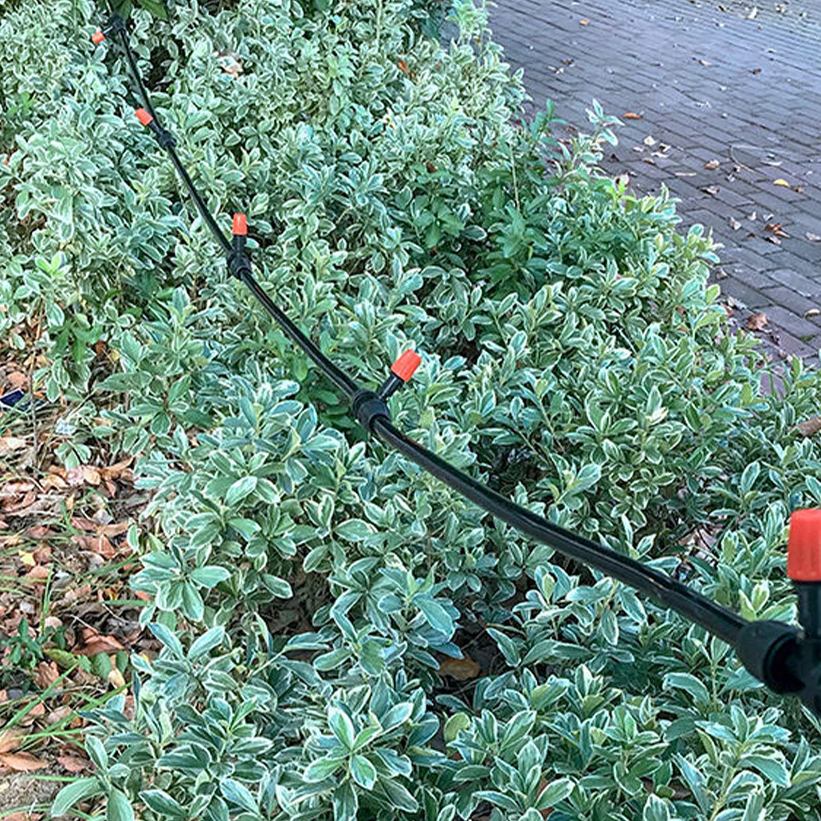 Irrigazione a Goccia, Irrigatore a Nebulizzazione per Tubi 8/11 Dispositivi Fai Te con Lunghezza Tubo 49,2 Piedi, Irrigazione Automatico Ugelli per Irrigatori a Nebulizzazio