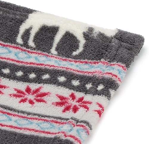 Miniatura 7 de Manta de bebé con diseño de alce de Navidad, fondo gris, suave, ligero, forro polar coral, 250GSM, 50 x 60