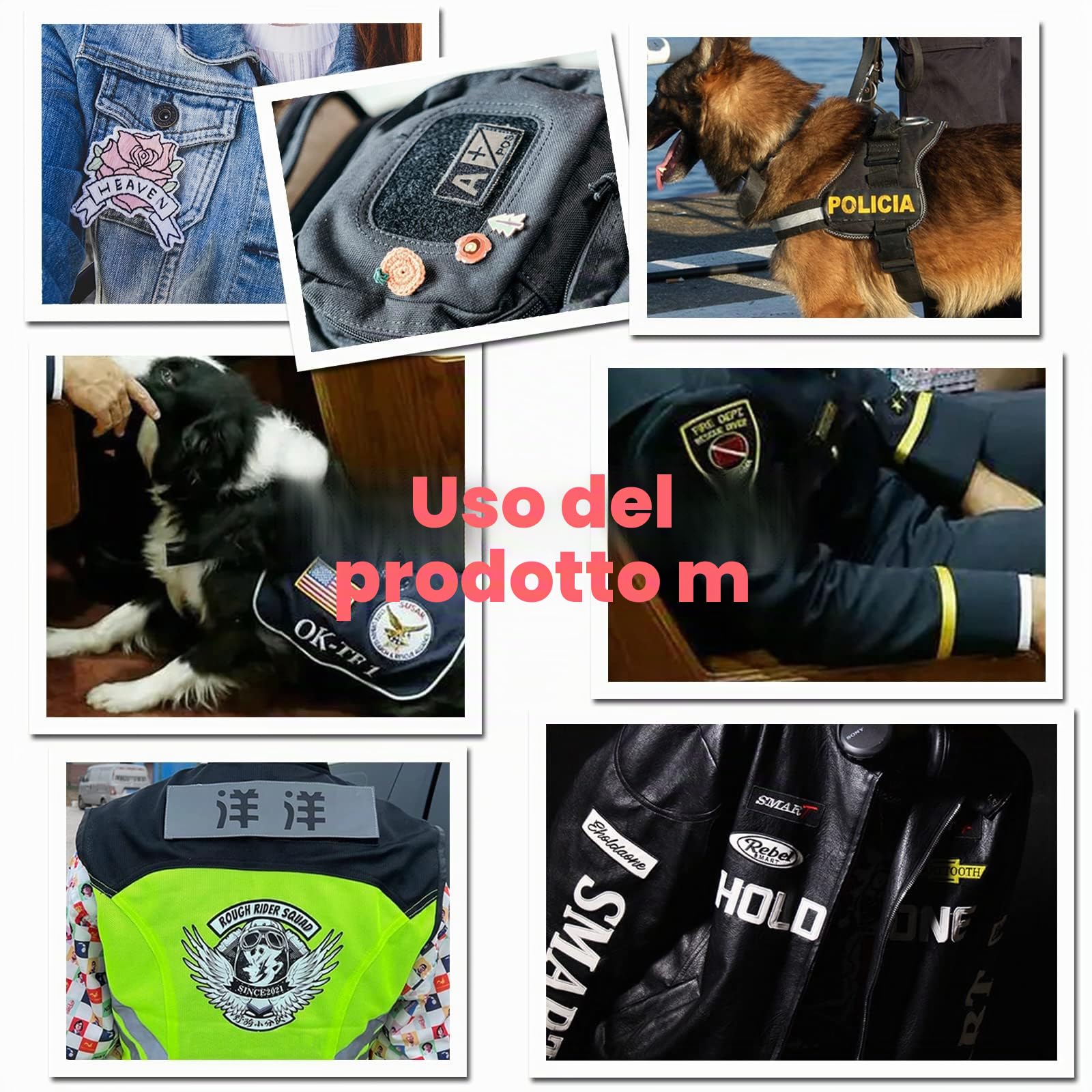 Personalizza la tua toppa ricamata personalizzata morale, qualsiasi logo, logo del nome del tuo animale domestico, toppa decorativa, con gancio e anello, da cucire o termoadesiva