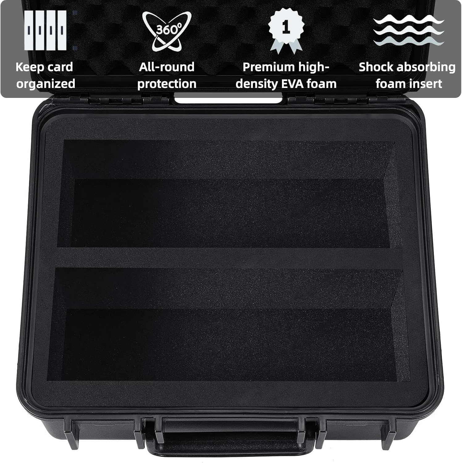 Waterproof Toploader Storage Box for 3" x 4" 35PT Rigid Card Holder, Trading Card Case Holds 300 Toploaders, Fit Sport Card with ONE Touch Magnetic Card Holder