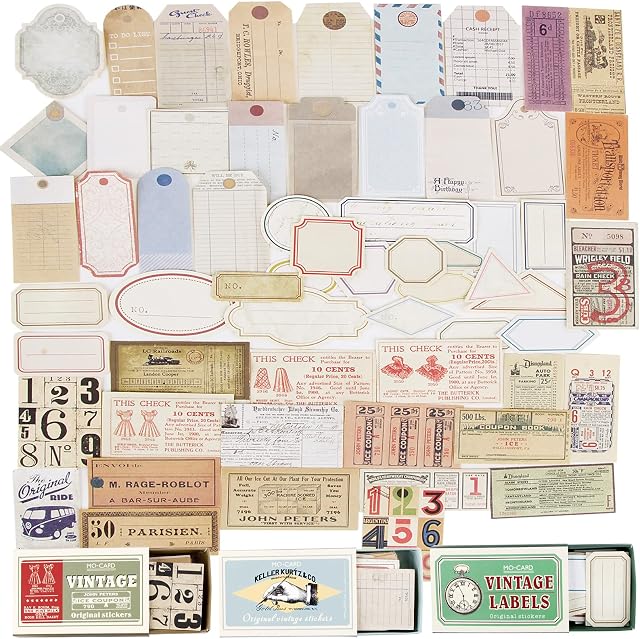 180 Pcs Small Scrapbooks Laptop Stickers Writable Self-Adhesive Paper Sticker Pack for Craft DIY Envelop Scrapbook Notebook Luggage Skateboards