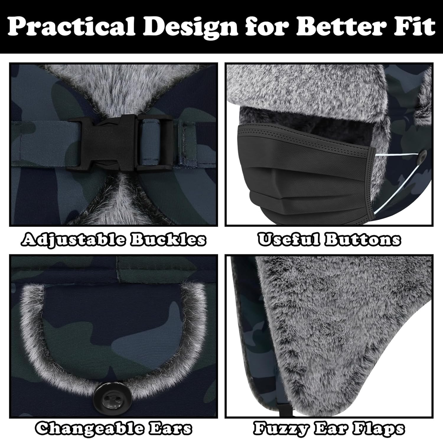 Sarfel Waterproof Toddler Winter Hat Baby Boy Winter Hat with Warm Fleece Kids Trapper Hat Girls Winter Hat Toddler Snow Hat - Image 4