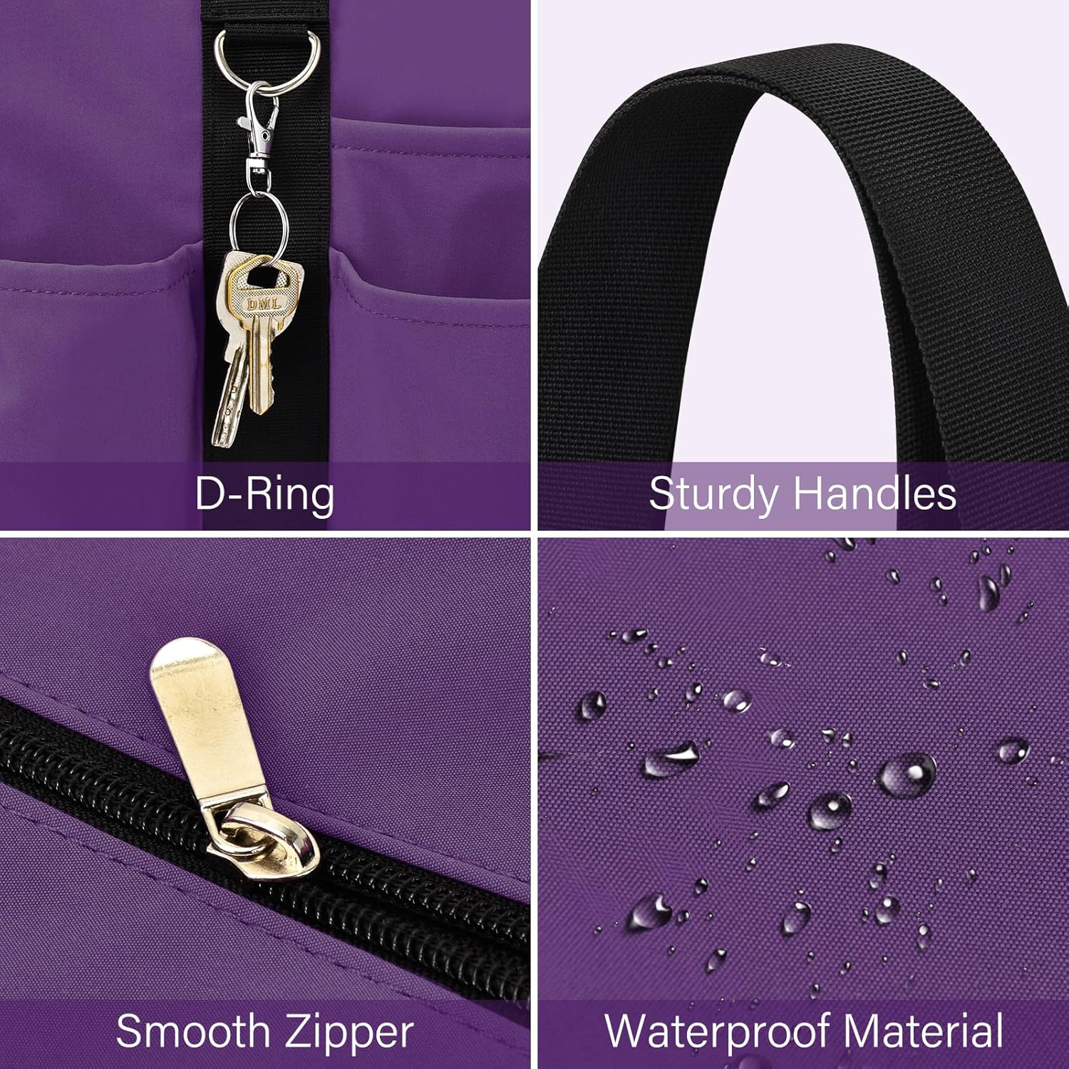 Becokan Large Tote Bag for Women Waterproof with 12 Pockets Top Zipper Closure Utility Teacher Nurse Bags for Work School - Image 4