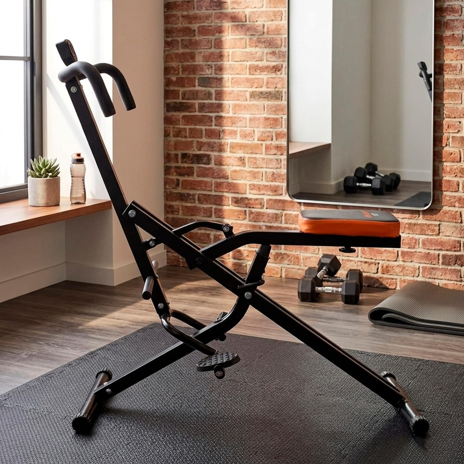 Total Fit Crunch Con Display, Banco de Musculación Con Panel de Control, Intensidad Personalizable, Banco Plegable, Gimnasia en Casa, Entrenamiento Fitness Completo