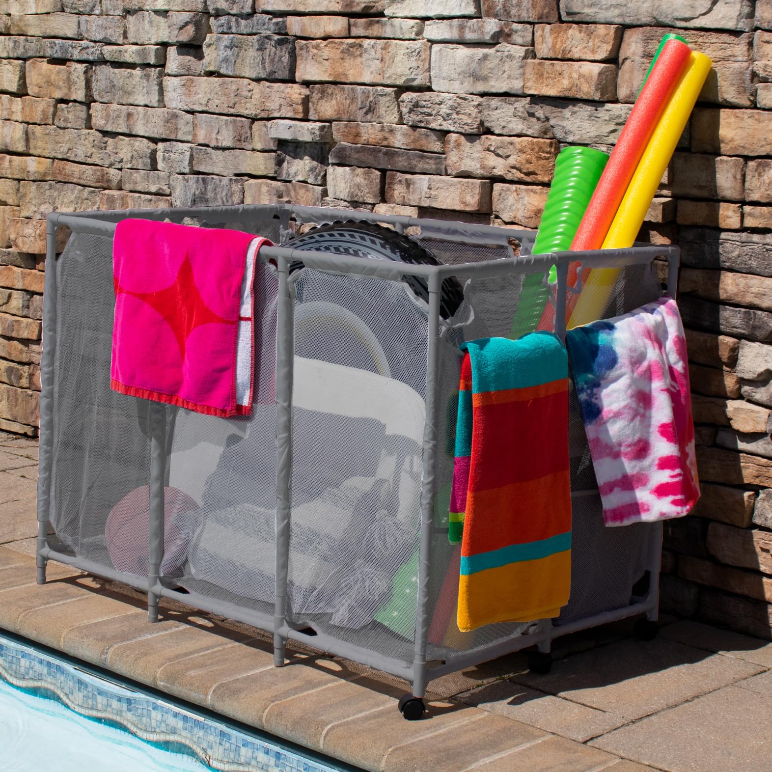 Panier de rangement en plastique pour panier de rangement pour piscine de plage portable avec