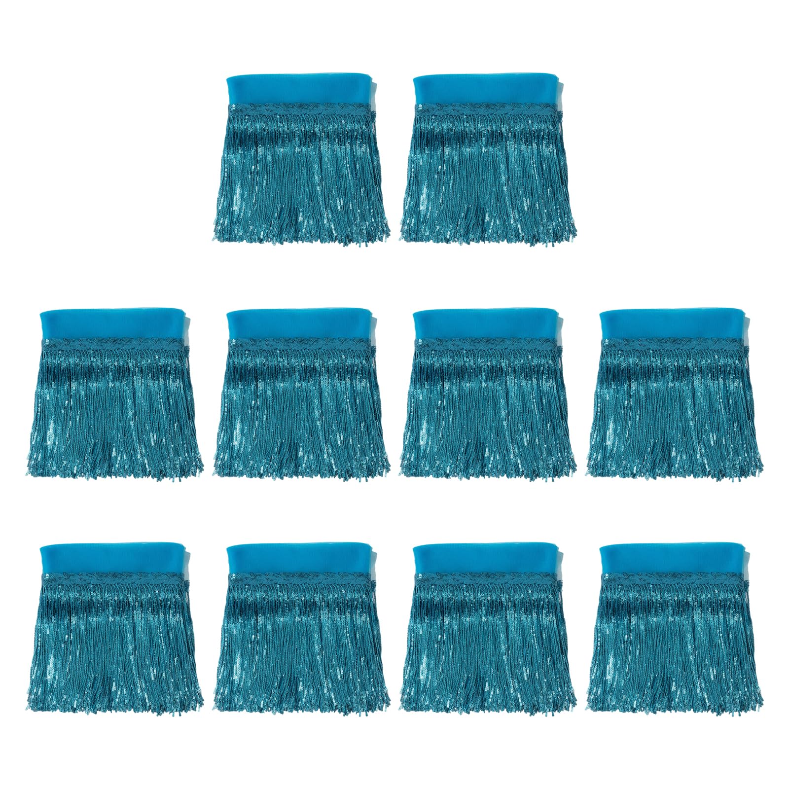 10Pcs 20Cm Sparkly Sequined Tassels Fringe Colorful Garment Embellishment for Upholstery Curtain Pillow Decor Polyester Decoration for Clothing Celebratory Home Decors