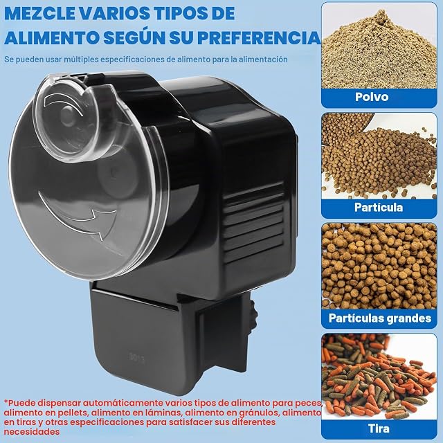 Foto 4 de 7 de Comedero automático para acuario, 65 ml: comedero automático para peces con temporizador