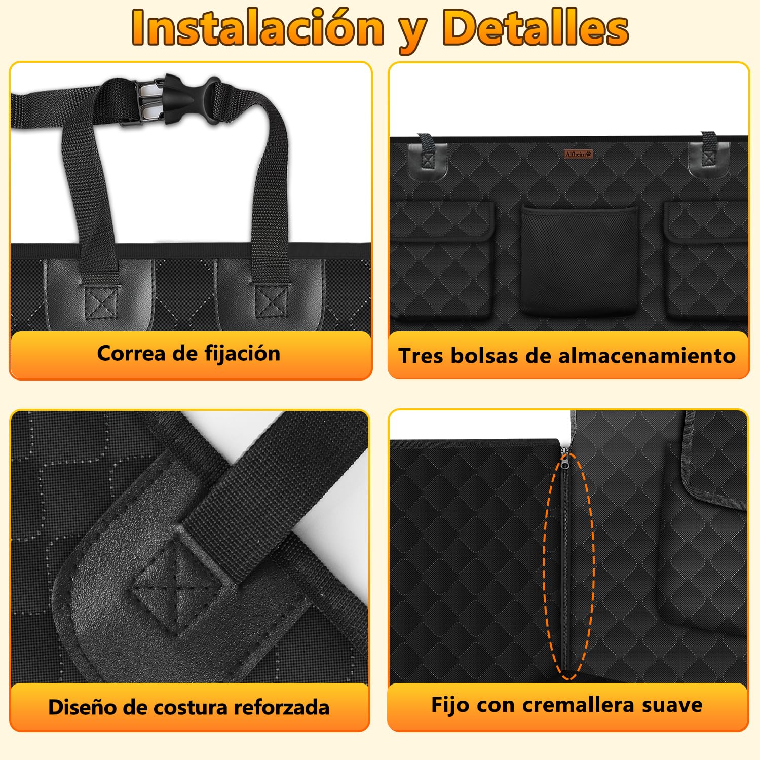 Alfheim Protector Universal para Maletero para Perros, Impermeable Antideslizante Lavable, con Protección Lateral Diseño Alargado para Coche, Camión, SUV