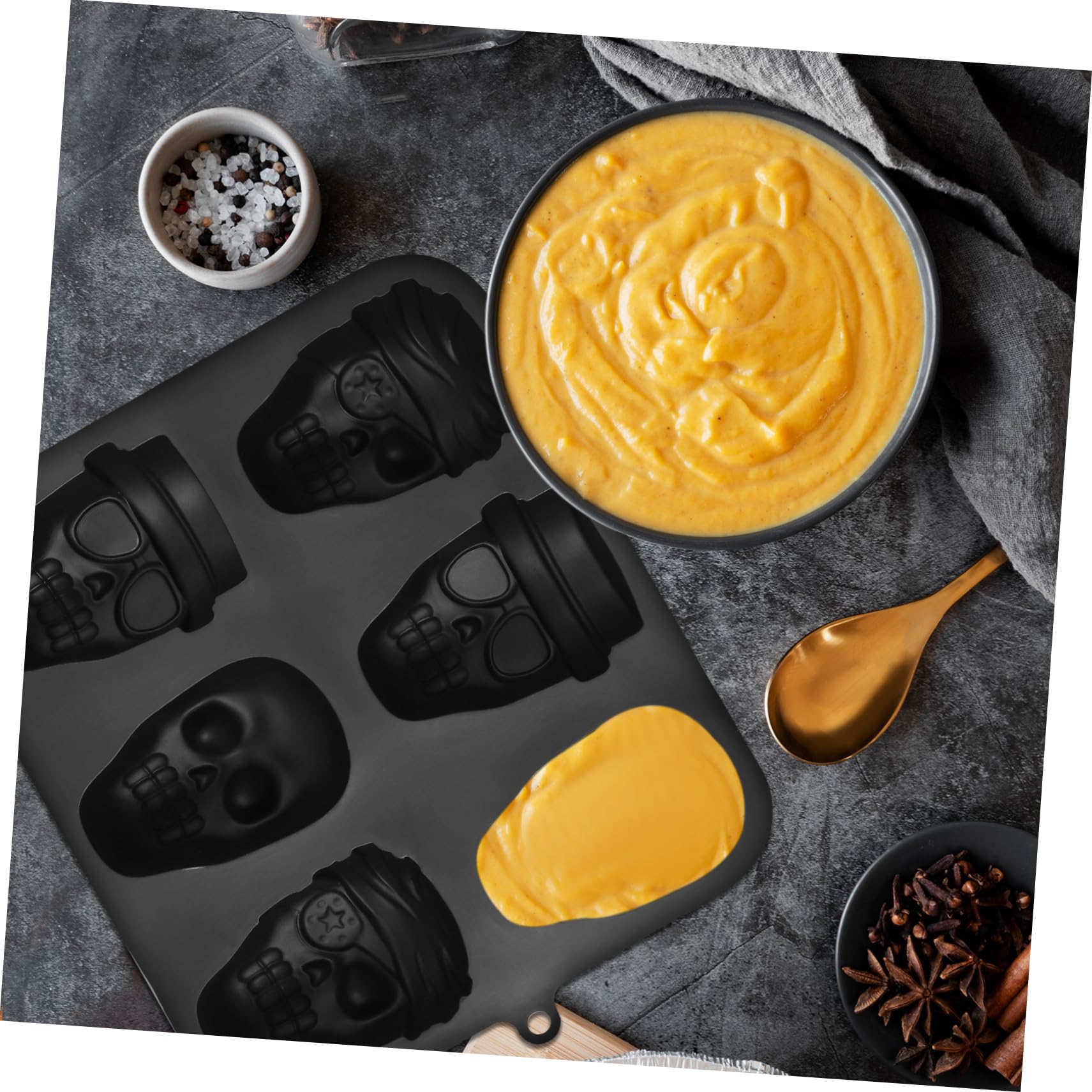 Alipis 2 Piezas molde de hielo de calavera molde de chocolate de halloween bandeja de cubitos de hielo de halloween de silicona s de silicona de de calavera