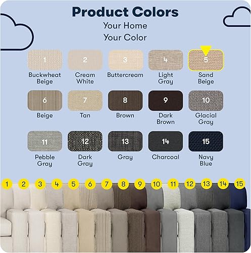 Miniatura 29 de Serta Palisades Sofás Tapizados para Sala, Sofá de Diseño Moderno, Tela, gris (Glacial Gray) gris (Glacial Gray),Beige,Marrón,Alforfón Beige,Marrón