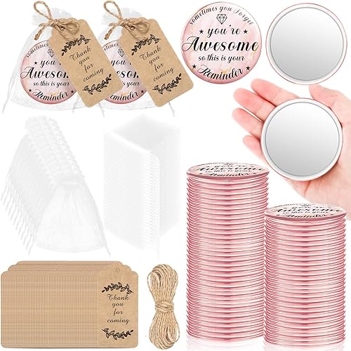 Miniatura 8 de Regalos de agradecimiento inspiradores, espejos compactos a granel, regalos de agradecimiento a los empleados para mujeres, juegos de regalo,