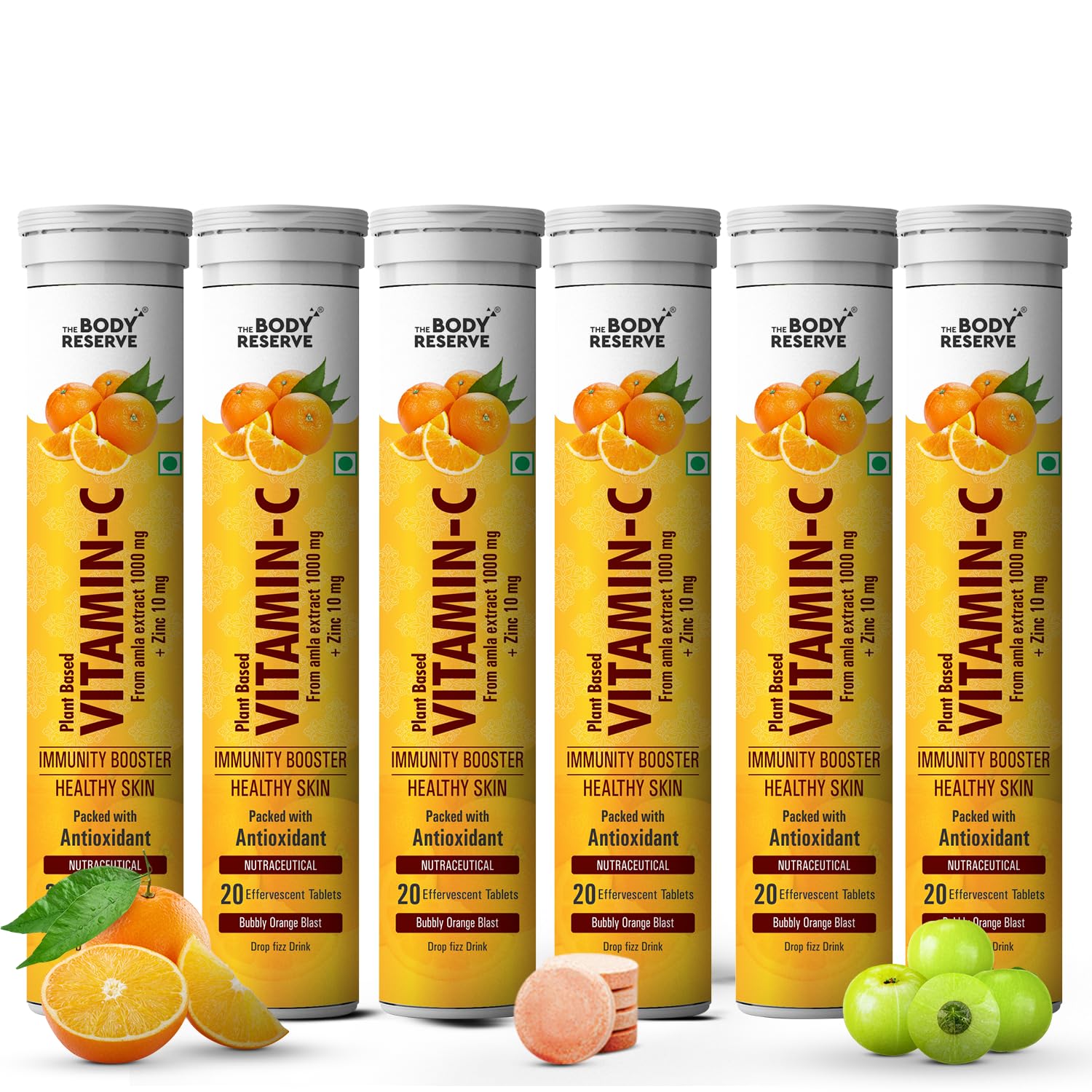 The Body Reserve Natural Vitamin C, Amla Extract With Zinc For Immunity, Skin Care, Antioxidants and Energy Boost, Orange Flavour 120 Effervescent Tablets (Pack Of 6) (B0D8L49TNK) Amazon Price History, Amazon Price Tracker