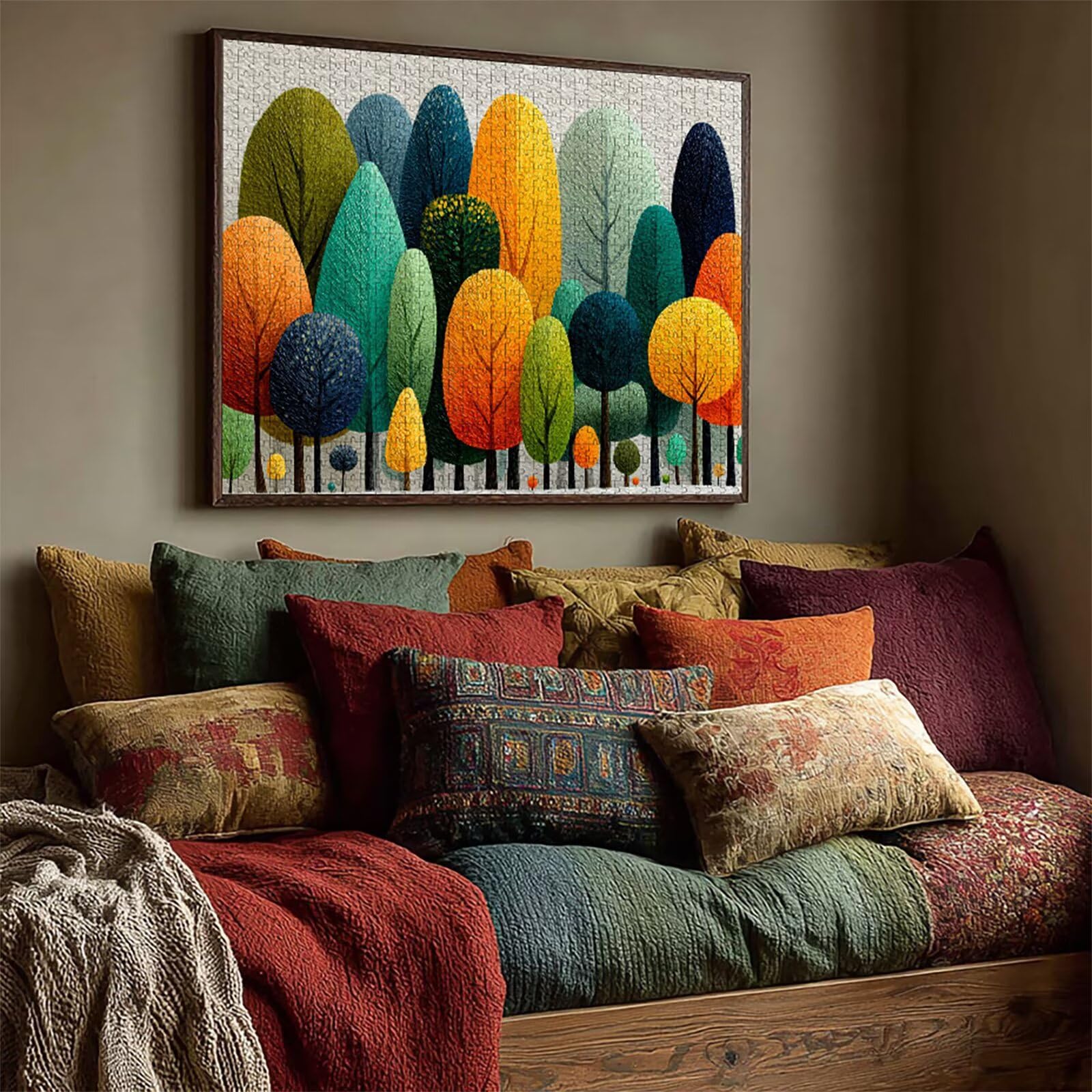 Puzzle Arte con Scatola Colore, Albero Puzzle Legno 5000 Pezzi Adulti 156x105cm, Attività di Intrattenimento ad Alta Difficoltà, DIY Classici Gioco, Jigsaw Per Tutta La Famiglia, Estate Regalo, W-8644