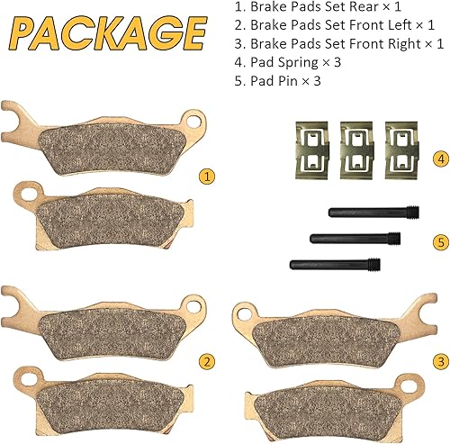 Miniatura 6 de Pastillas de freno sinterizadas 3 juegos para Can Am Outlander 450500  570650  800850  1000 pastillas de freno delanteras y traseras de repuesto