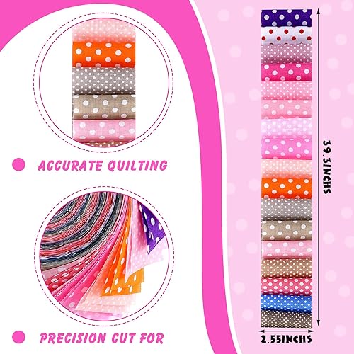 Miniatura 9 de 40 tiras de tela de algodón japonesa enrollables para acolchar, rollo de tela de 2.6 pulgadas, flores precortadas de tela de retazos para ropa,