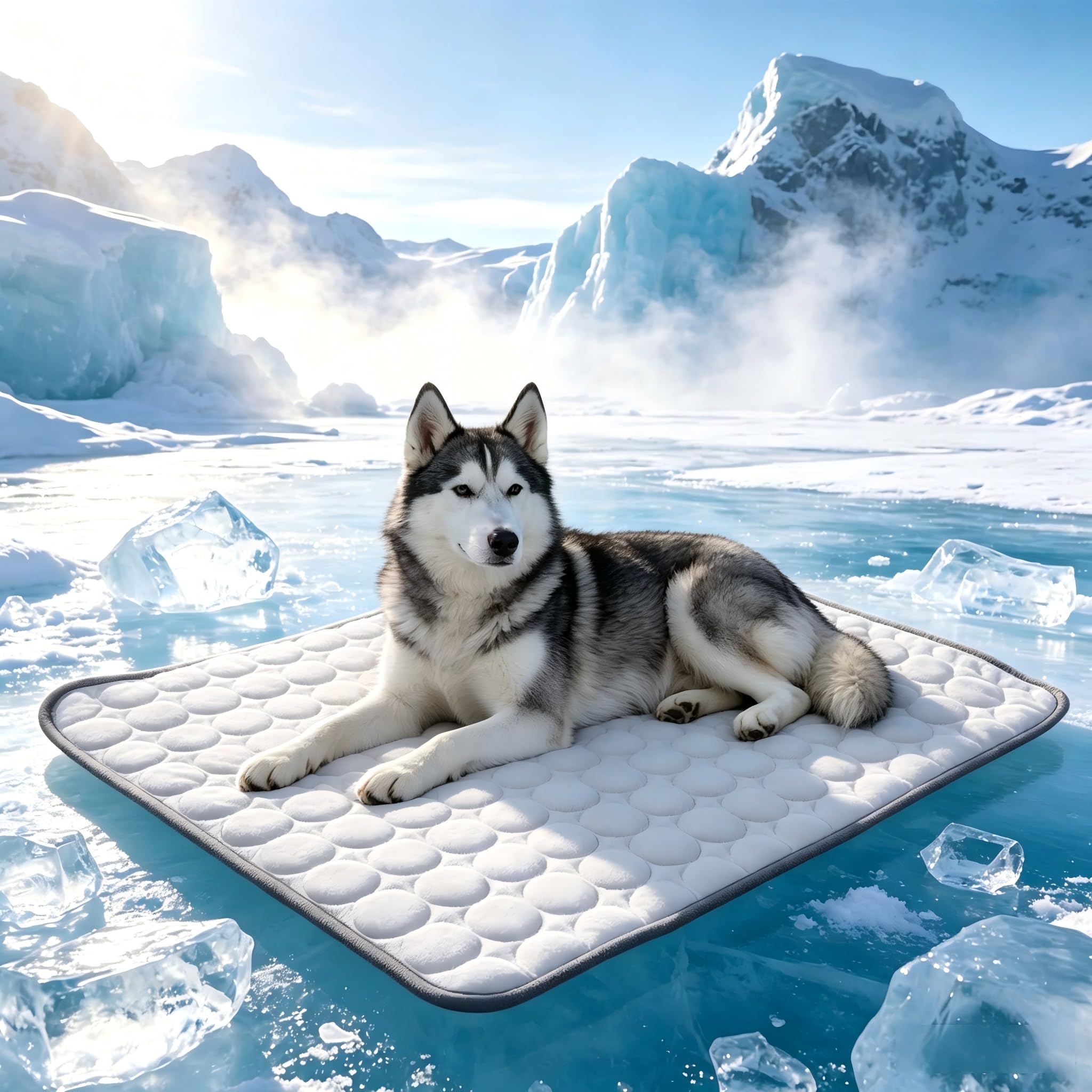 Cooling Mat for Dogs, Pet Cool Bed Mat – Summer Cool Bed, Non‑Slip, Breathable, Washable, Portable for Home, Car & Sofa(Grey, 100 * 70cm)
