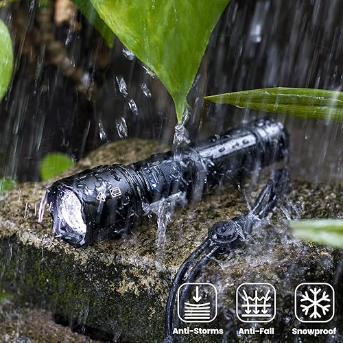 Miniatura 7 de Paquete de 2 linternas LED recargables de alto lúmenes, 990000 lm, linterna súper brillante, luz de flash potente ajustable con luz COB y 7 modos,