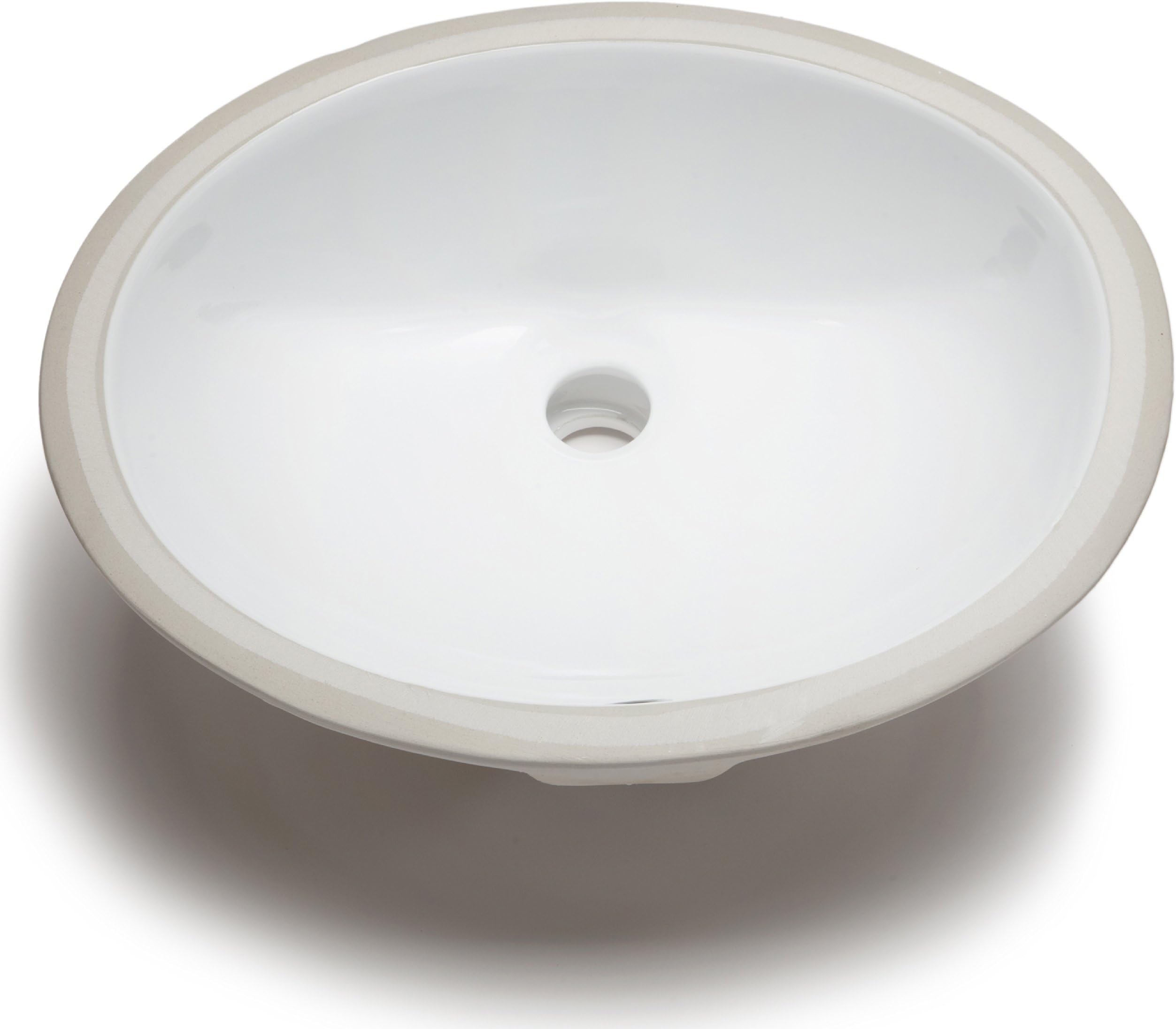 Hahn Ceramic VC012 Small Oval Ceramic Bathroom Sink, White
