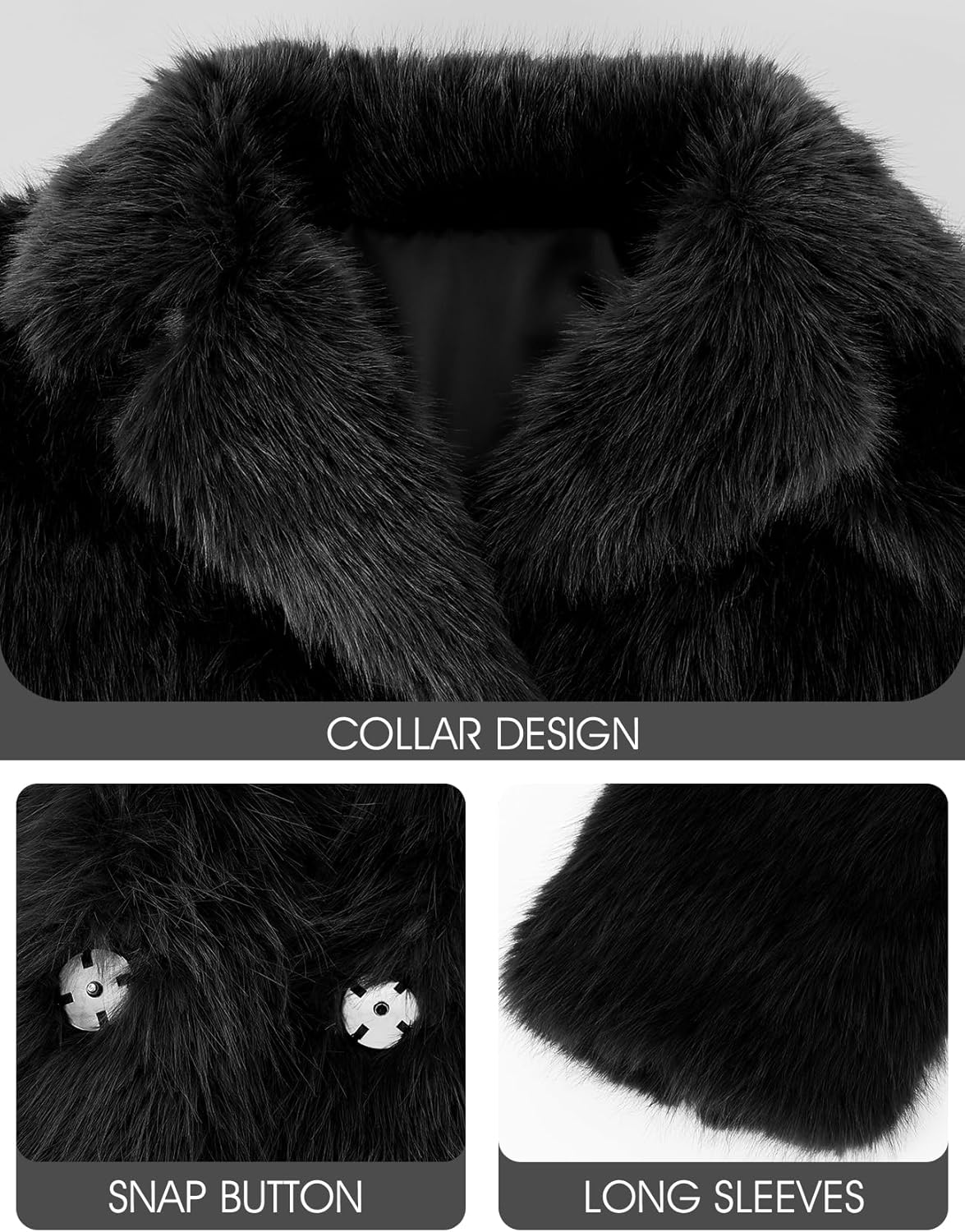 Yimoon Women's Faux Fur Coat Fluffy Faux Fur Jacket Winter Furry Open Front Lapel Shaggy Parka Coats Outerwear - Image 5