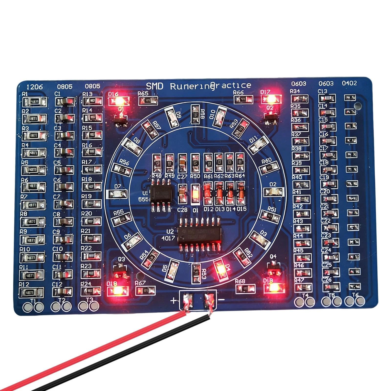 Rotating LED SMD NE555 Soldering Practice Board DIY Kit Fanny Skill Training DIY Kit Electronic PCB Board Module Suit