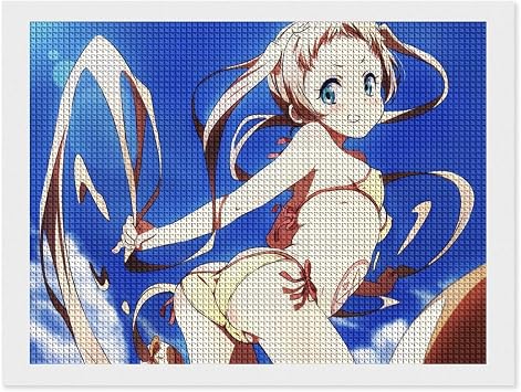 Diamond Art Chunibi Want to Love Love Sanae Poster DIY Painting Embroidery Kit for Adults Wall Hanging Art Panel Art Poster Illustration Decor Wall Art Wall Decor Housewarming Gift Cute Sexy Anime Pattern 12"x16"