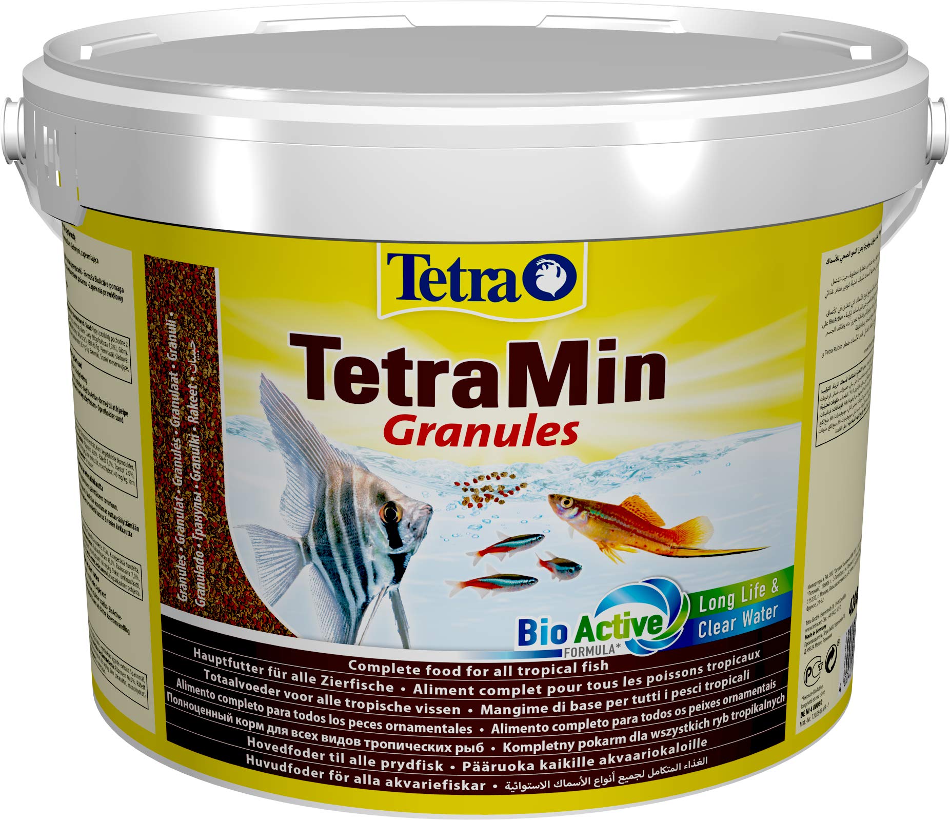 Tetra TetraMin Granules - Alimento para peces en forma de gránulos finos para todos los peces ornamentales de agua dulce, 10 L