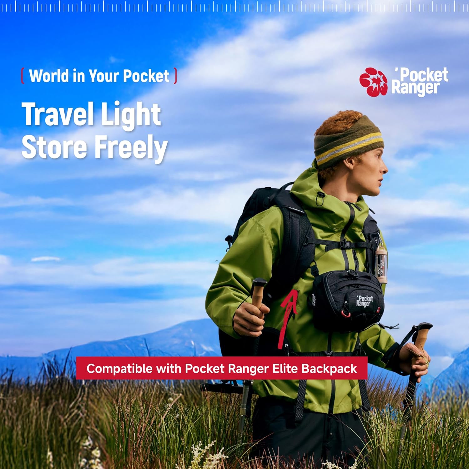 VSGO Pocket Ranger 2.4L Camera Waist Bag, Waterproof 420D Nylon, Abrasion-Resistant Base, Foldable & Removable Lining, 3 Carrying Modes (Chest, Shoulder, Hanging) (White)